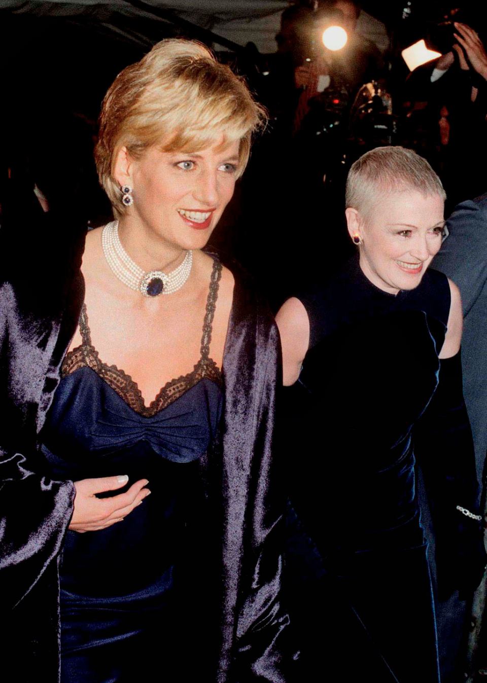 new york december 09 diana, princess of britain, wearing a john galliano dress, arrives with her friend liz tilberis for a costume institute ball at the metropolitan art museum on december 09, 1996 in new york, usa photo by anwar husseingetty images