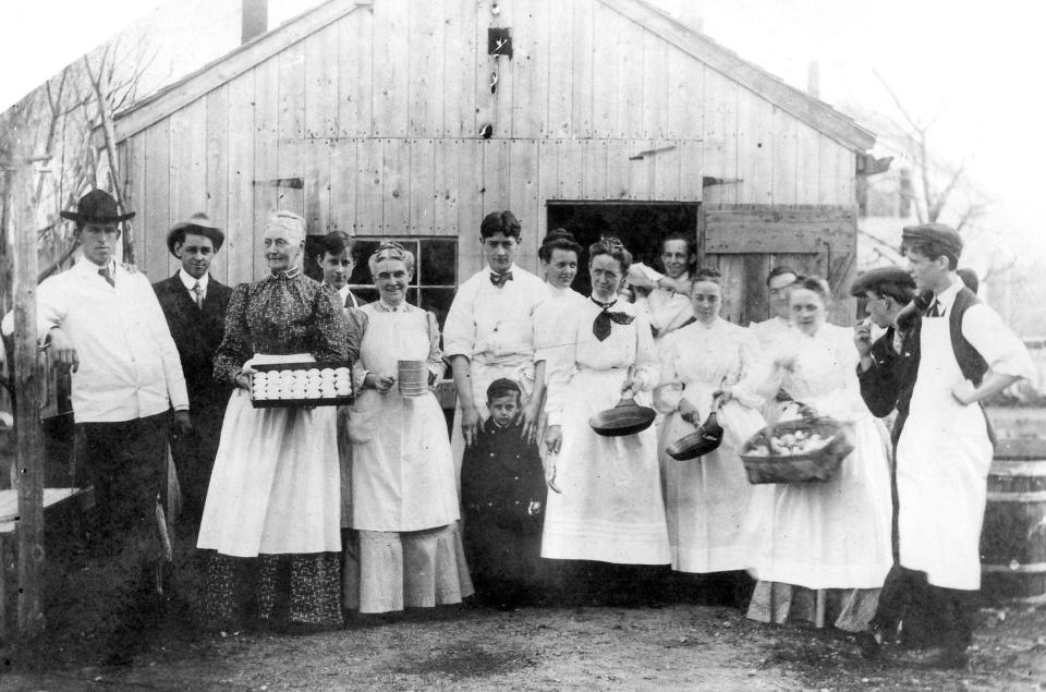 May Breakfasts began as fundraisers to support churches and other organization. It all started at the Oaklawn Community Baptist Church. This photo was taken at the May Breakfast around 1905.