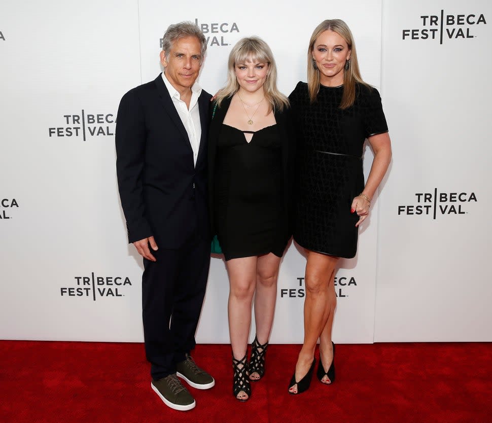 Ben Stiller and Christine Taylor joined by daughter on red carpet