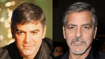 <p>Frauenheld George Clooney ist das Gegenteil von glatt. Und so hat die Wachskopie des Hollywood-Schauspielers mit dem echten Clooney auch nur die geometrischen Maße gemein.<br>Madame Tussauds, London, 2004 (Bilder: Getty Images)</p>