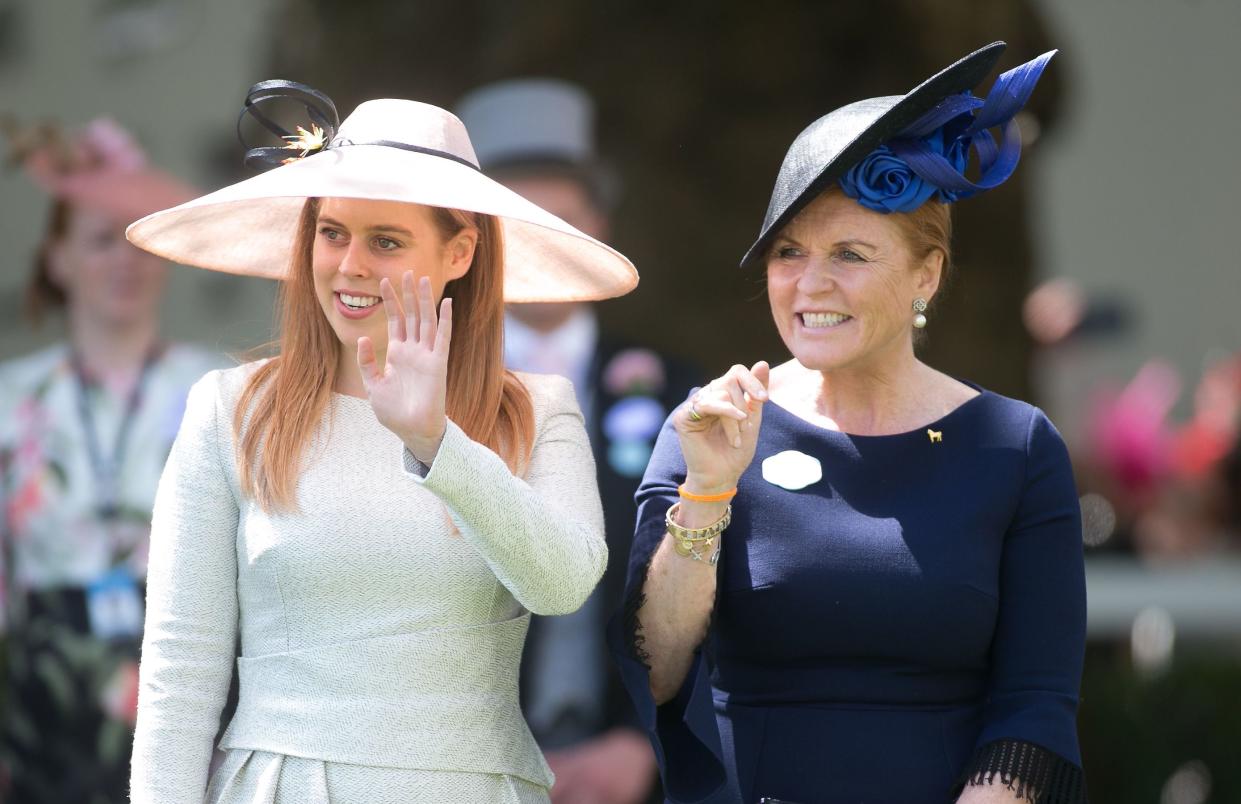 Princess Beatrice with her mum Sarah Ferguson on Day Four of Ascot. [Photo: Rex]