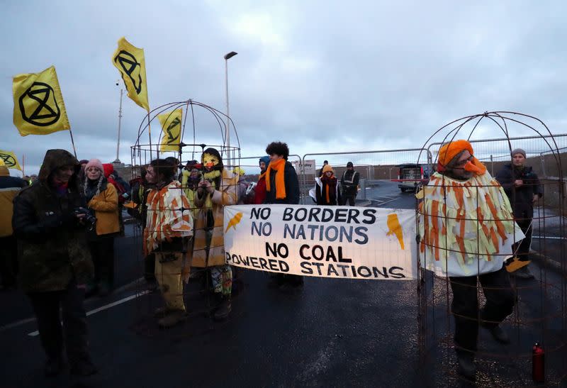 XR protest at Banks Group's open-cast coal mine in Bradley