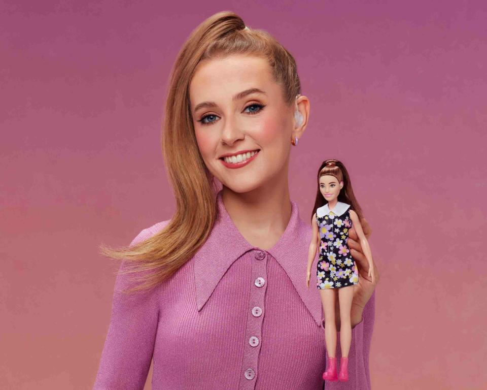 Rose Ayling-Ellis teamed up with Barbie to unveil their first doll with behind-the-ear hearing aids. (Mattel/PA)
