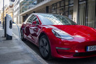 <p>The Tesla Model 3, with a starting cost of £43,000, was the second most-bought new car in Britain last year with 34,783 sold. Photo: Getty</p> 