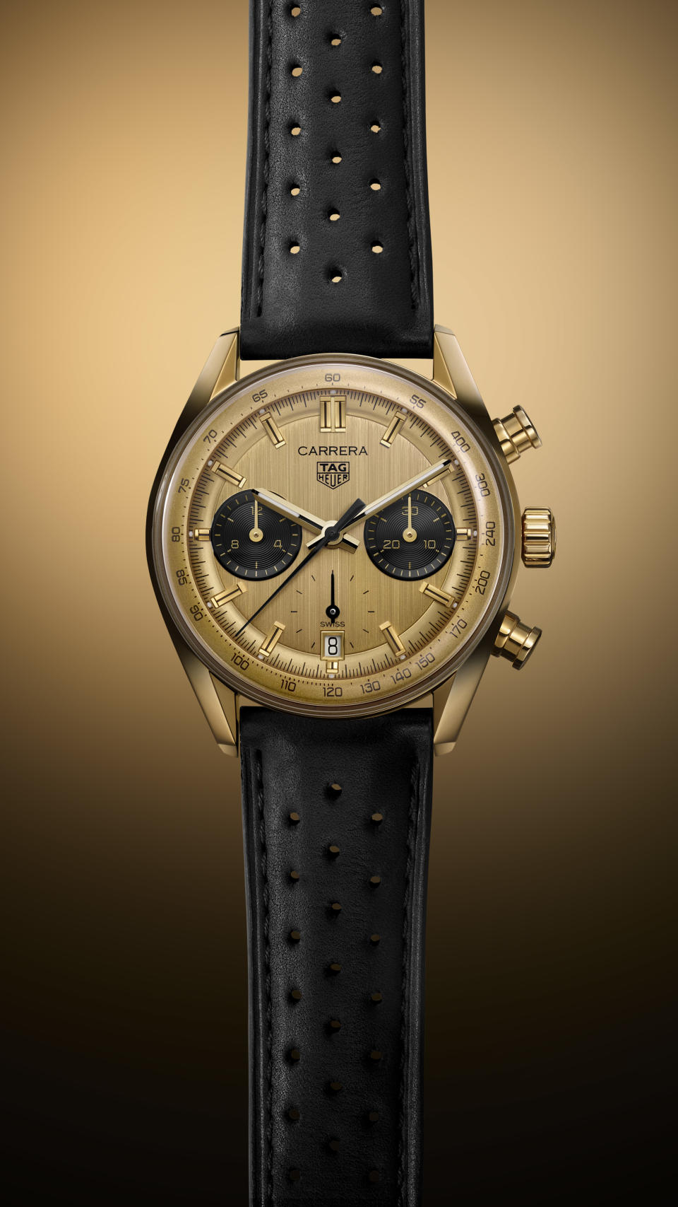 TAG Heuer Carrera Chronograph in 18K Gold.