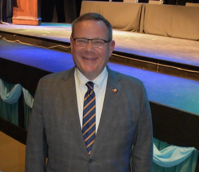 Current Speaker of the North Carolina House of Representatives and 2024 congressional candidate Tim Moore attends candidate forum at Gaston Christian School on Wednesday, Feb. 7.