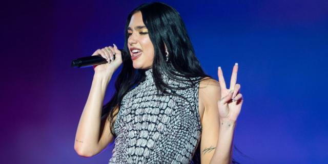 Dua Lipa Wears Neon Bustier Bodysuit On Future Nostalgia Tour