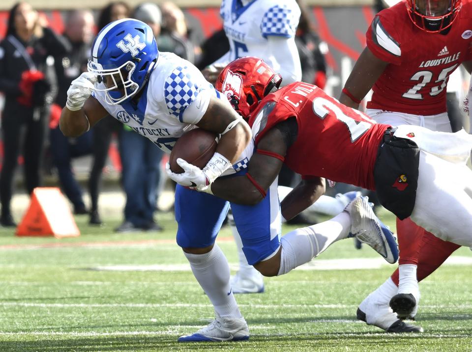 Kentucky running back Benny Snell Jr. has five 100-yard rushing games this year. (AP Photo/Timothy D. Easley)