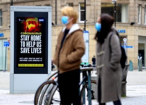 Electronic bilboards tell people to stay home to stop coronavirus spread in Sheffield: PA