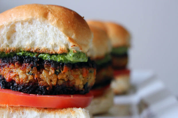 <strong>Get the <a href="http://food52.com/recipes/20511-veggie-masala-burgers-with-cilantro-chutney-aioli" target="_blank">Veggie Masala Burgers with Cilantro Chutney Aioli recipe</a> from Madhuri Sharma via Food52</strong>