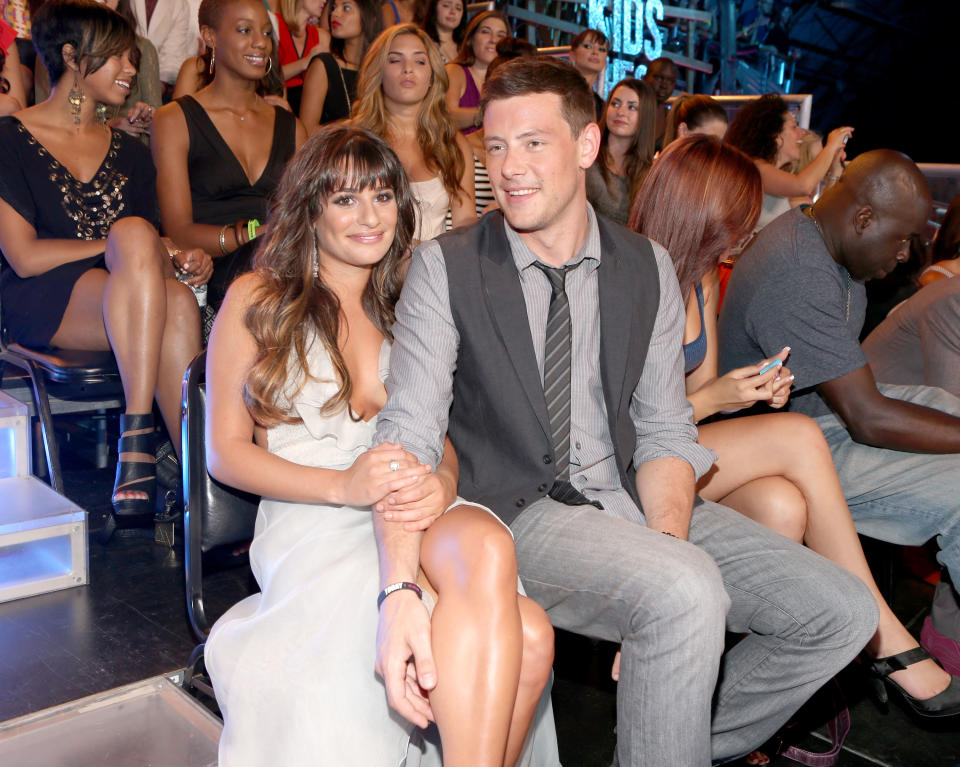 SANTA MONICA, CA - AUGUST 19: (L-R) Actors Lea Michele and Cory Monteith attend the 2012 Do Something Awards at Barker Hangar on August 19, 2012 in Santa Monica, California. (Photo by Christopher Polk/Getty Images for VH1)