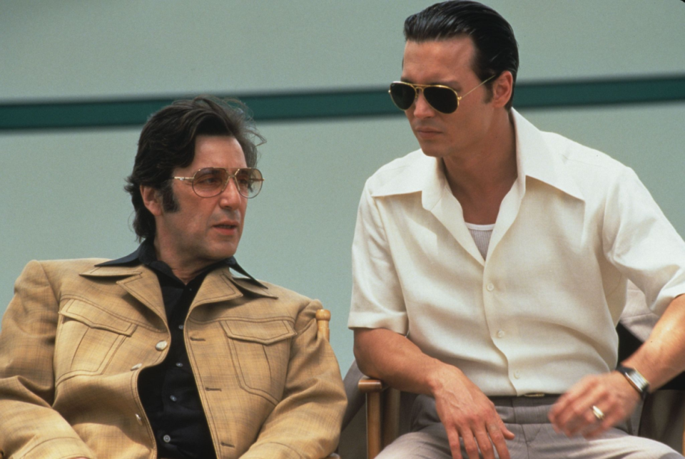 <p>Sony Pictures</p><p>Al Pacino teams with Johnny Depp in this involving ‘70s crime thriller. Based on a 1988 nonfiction book, it tells the true story of an FBI undercover agent (Depp) who infiltrates the Bonanno crime family in New York City under the alias Donnie Brasco, and gets in with Pacino’s aging Mafia hitman. </p>