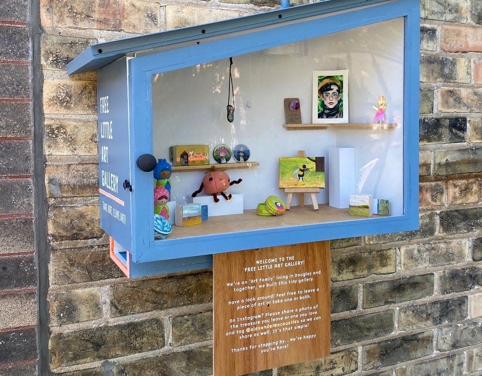 This Free Little Art Gallery, modeled after the popular Free Little Library, encourages Douglas residents to take art and leave art. The project was created by local artist Ronna Alexander and her family.