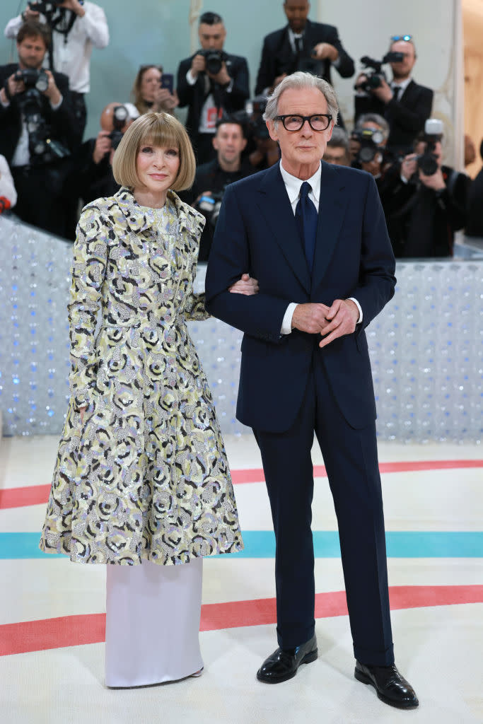 Anna Wintour and Bill Nighy walk the red carpet at the 2023 Met Gala on May 1 at Metropolitan Museum of Art in New York City. (Photo: Theo Wargo/Getty Images for Karl Lagerfeld)