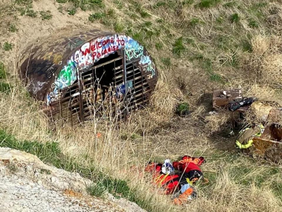 The entrance to an abandoned Titan 1 missile silo near Deer Trail, Colorado, where an 18-year-old fell 30 feet and sustained serious injuries on 5 May, 2024. The teen was rescued by firefighters from nearby communities (Arapahoe County Sheriff’s Office)