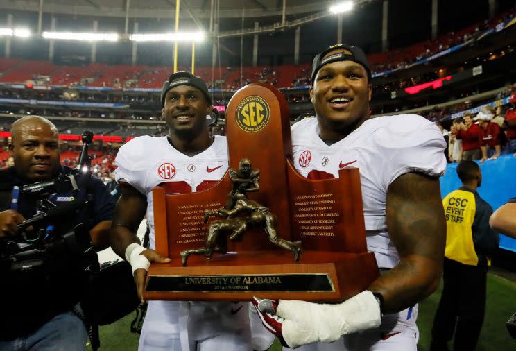 Alabama is favored to win a fourth-straight SEC title. (Getty)