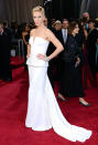 <b>Charlize Theron</b><br> <b>Grade: A</b><br> The Oscar winner (“Monster”) was incredibly statuesque and sophisticated in her structured Dior Couture column gown and cropped ‘do. Harry Winston baubles added a touch of sparkle to the stark, all-white ensemble.