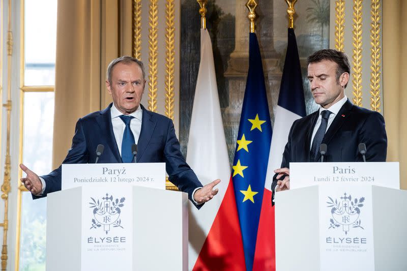 French President Macron meets Polish Prime Minister Tusk in Paris