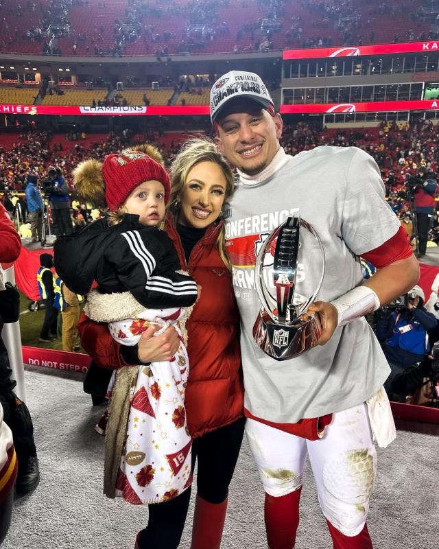 Patrick and Brittany Mahomes Wear Matching Holiday Onesies