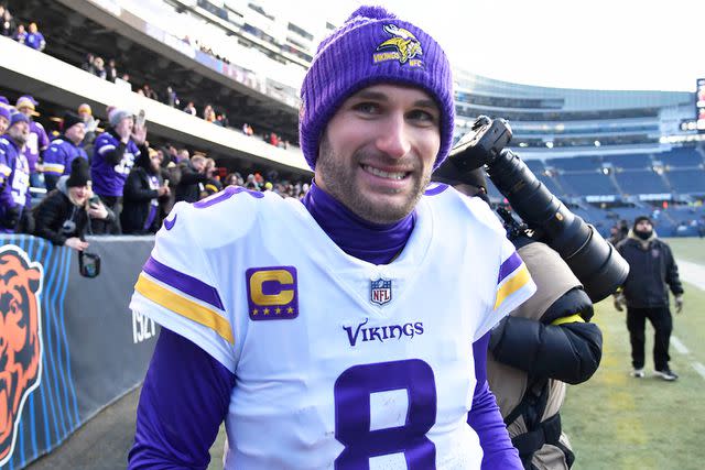 <p>Quinn Harris/Getty</p> Kirk Cousins of the Minnesota Vikings.