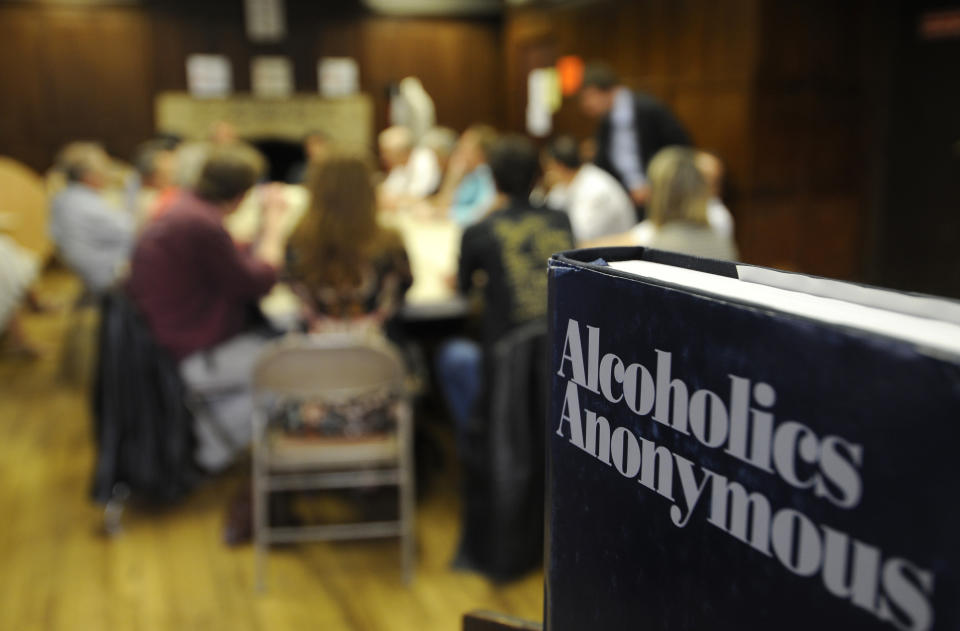 Alcoholics Anonymous celebrates its 75th anniversary. Also known as AA it was founded by Bill Wilson and Dr Bob Smith in June 1935 in Akron Ohio. It has become a worldwide movement spread out with over 100,000 groups with 2 million members in 150 countries. The two books primarily used are called Alcoholics Anonymous (the "Big Book ") and Twelve Steps and Twelve Traditions, explaining AA"s fundamental principles. Meetings are informal such as the one started in Paris in 1960 at the American Church at 65 quai dÕOrsay for English speakers such as the US military which led to the first French speaking group 50 years ago in the same room (photo). The WHO estimates that over 140 million people globally are affected by alcoholism. The International AA Convention will be held July 1-4, 2010 in San Antonio,Texas. (Photo by John van Hasselt/Corbis via Getty Images)