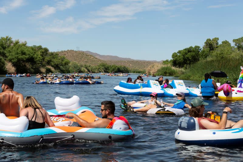 People go tubing on Salt River in Arizona