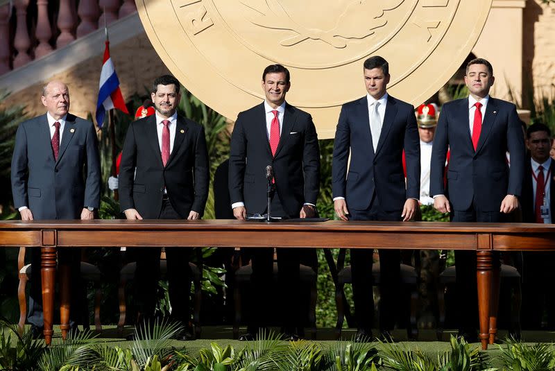 Paraguay's Santiago Pena sworn in as President, in Asuncion