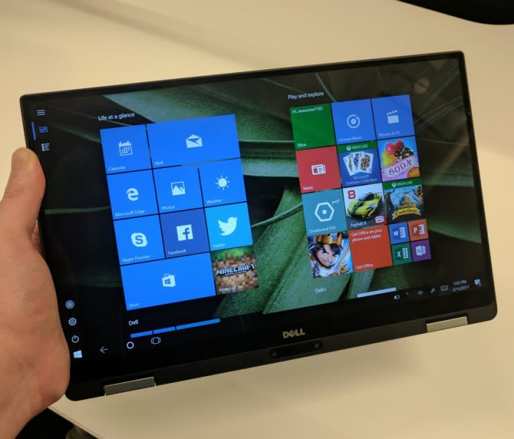 The Dell XPS 13 2-in-1 in tablet mode.