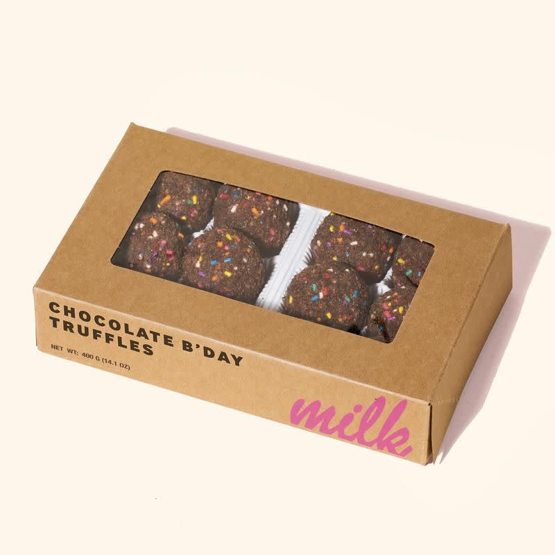 <p>milkbarstore.com</p><p><strong>$24.00</strong></p><p><a href="https://go.redirectingat.com?id=74968X1596630&url=https%3A%2F%2Fmilkbarstore.com%2Fcollections%2Fgifts-under-50%2Fproducts%2Fchocolate-birthday-cake-truffle-dozen-box&sref=https%3A%2F%2Fwww.redbookmag.com%2Flife%2Fg34761712%2Fgifts-for-boyfriends-mom%2F" rel="nofollow noopener" target="_blank" data-ylk="slk:Shop Now;elm:context_link;itc:0;sec:content-canvas" class="link ">Shop Now</a></p><p>Birthday cake and chocolate truffles wrapped up in one—what's not to love? There's no way you won't win her over with this bite-size dessert she literally can't put down.</p>