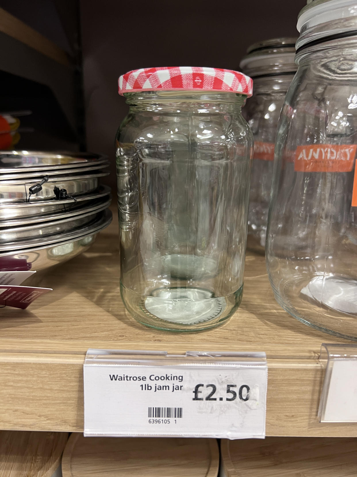 The situation is the same in 2023 - with a jar of Waitrose own brand of strawberry jam costing ££1.20 compared to an empty jam jar which will set you back £2.50. (SWNS)