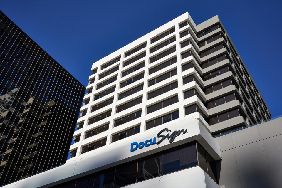 DocuSign headquarters in San Francisco on February 8, 2020. (Getty Images)