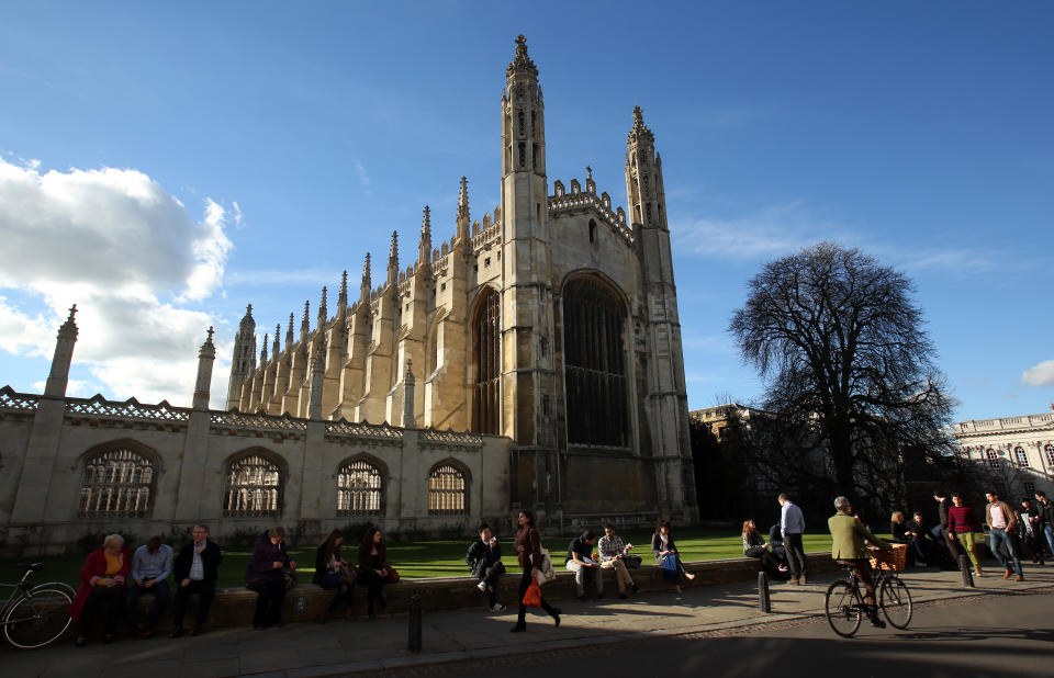 General view Kings college chapel in Cambridge city centre. 