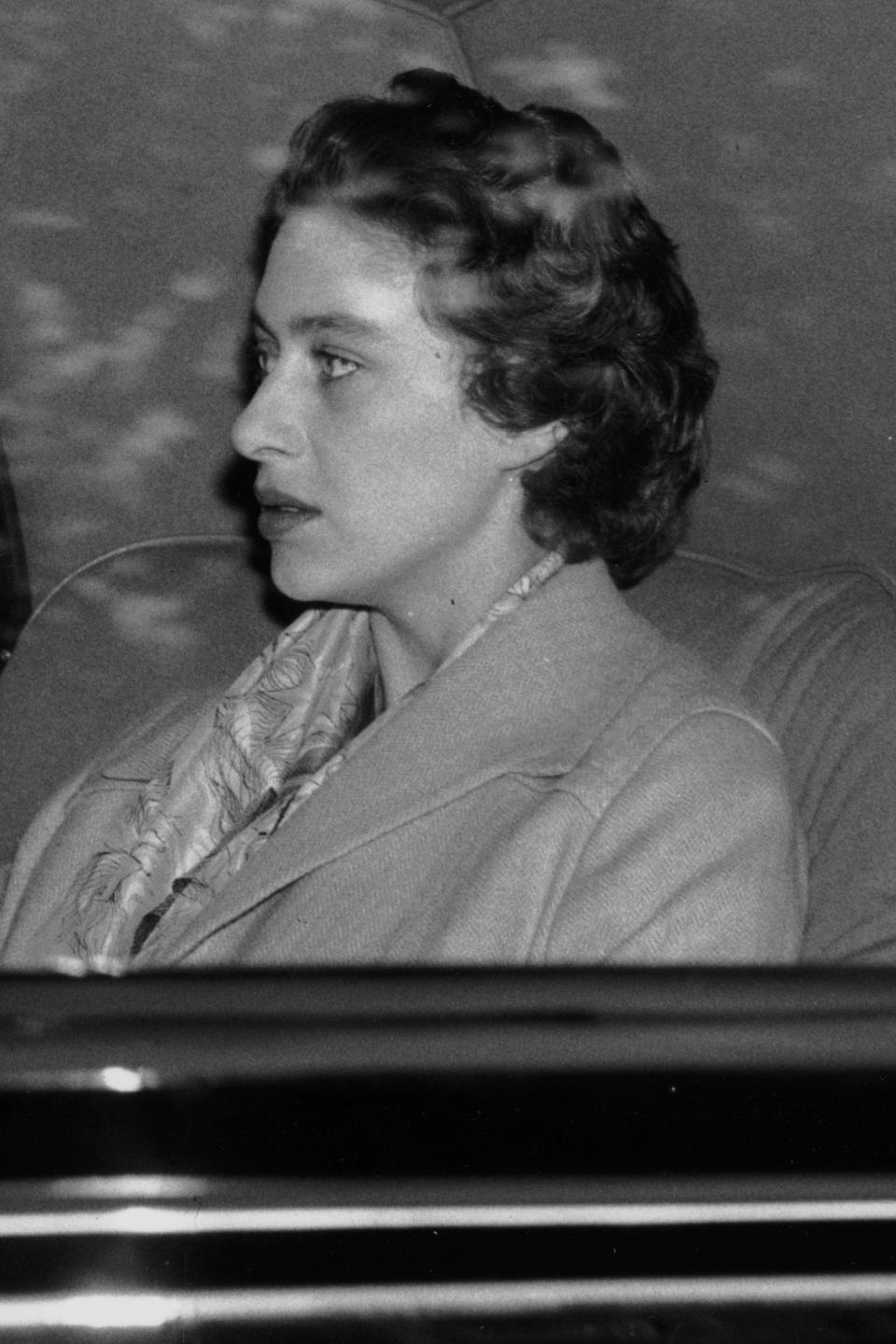 Princess Margaret riding in a car