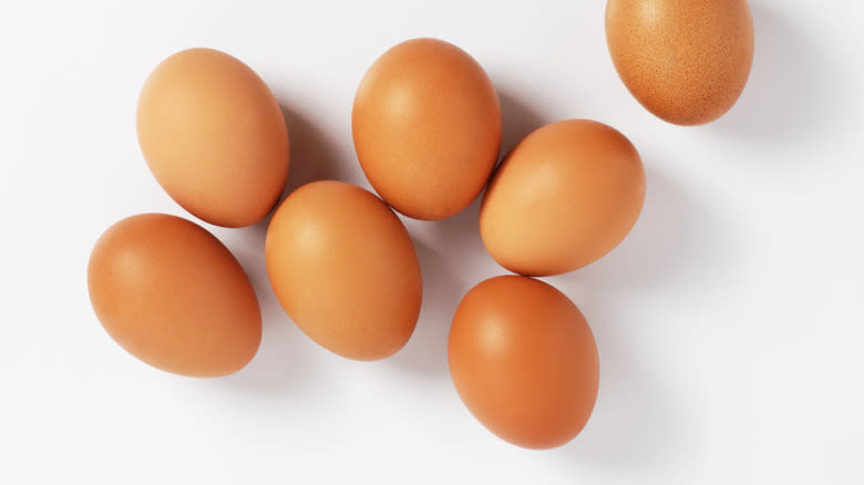 eggs on white background