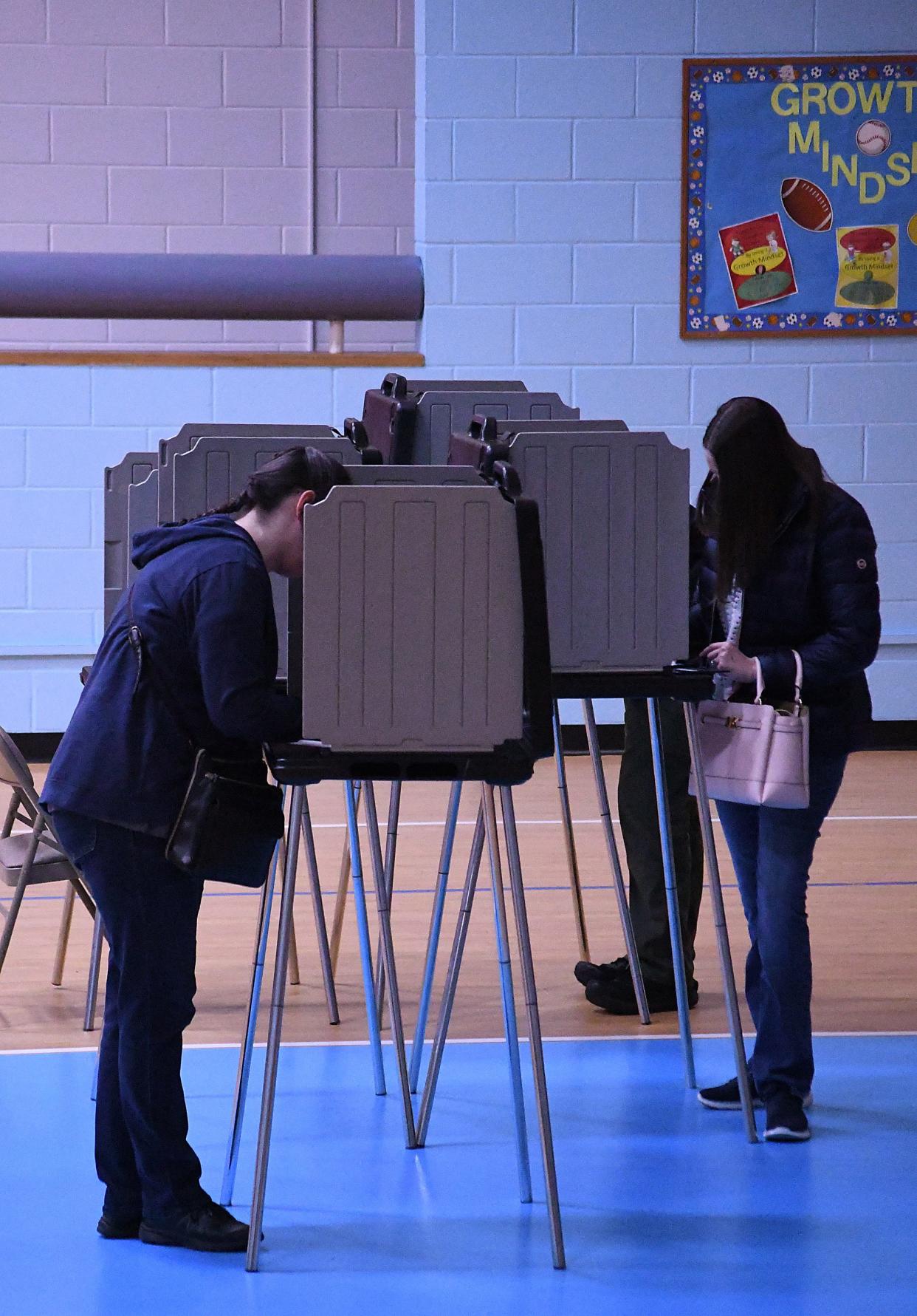 Brunswick County residents cast their votes early Tuesday March 5, 2024 at Belville Elementary in Leland, N.C. KEN BLEVINS/STARNEWS