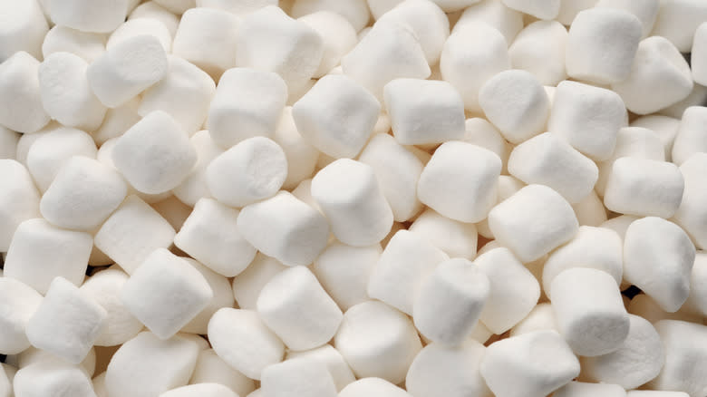 close up of marshmallow pile