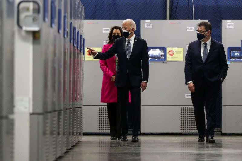 U.S. President Biden visits Pfizer manufacturing plant in Kalamazoo, Michigan