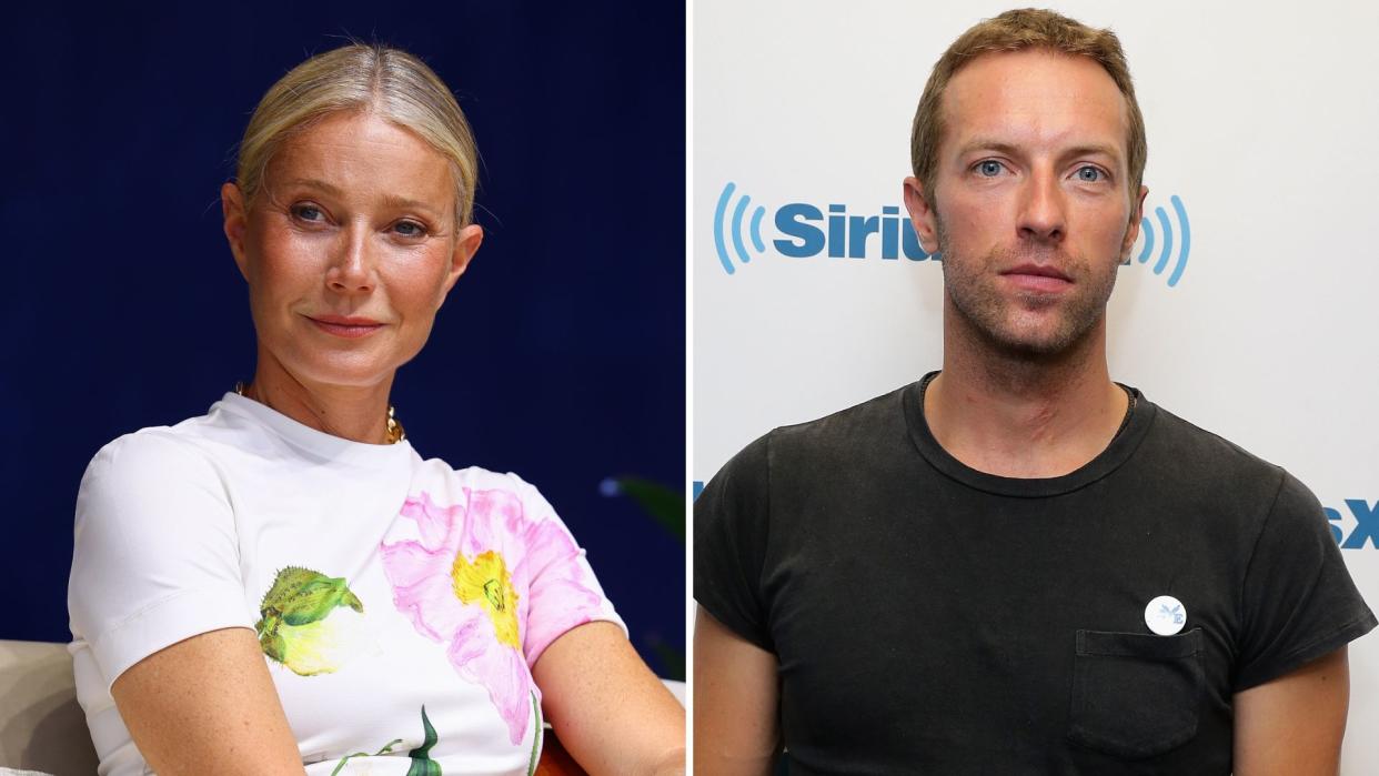  Composite of Gwyneth Paltrow attending the 'Encore! Embracing the new entertainment era' session during the Cannes Lions International Festival Of Creativity 2024 and Chris Martin attending The SiriusXM's Artist Confidential Series In The SiriusXM Studios. 
