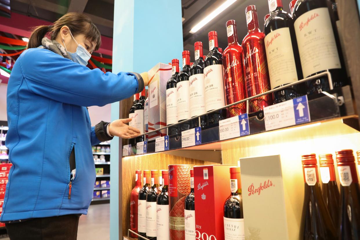 <p>China is one of the biggest market of Australian wine, accounting for 39 per cent in first quarter of 2020</p> (AFP via Getty Images)