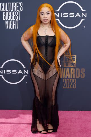 <p>Frazer Harrison/Getty Images</p> Ice Spice attends the 2023 BET Awards.