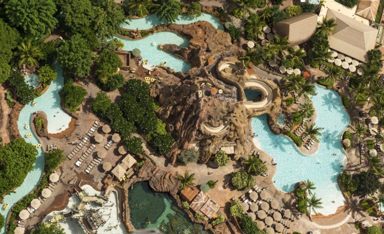 Aulani’s Waikolohe Valley has plenty of water fun.