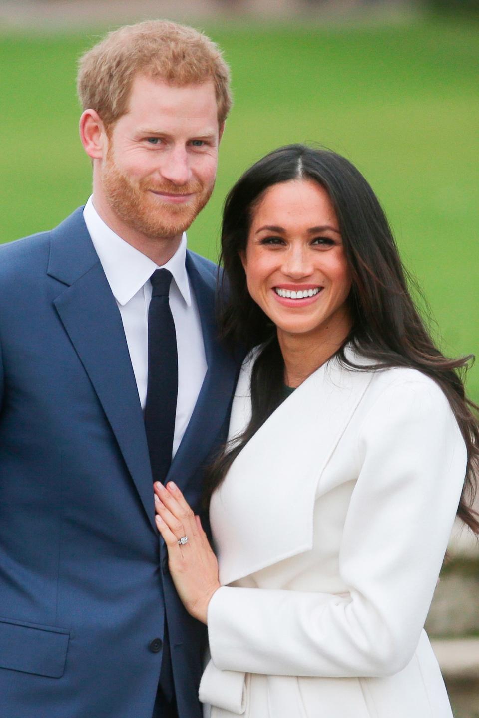 Prince Harry designed Meghan Markle’s engagement stunner, a three-stone diamond ring, himself. The center gem comes from Botswana, a country near and dear to the couple’s heart: “We were really by ourselves, which was crucial to me to make sure we had a chance to get to know each other,” Harry said of the couple’s time in the country.
The two smaller stones belonged to Harry’s mother, Princess Diana. He included them as a way “to make sure she is with us on this crazy journey together.”