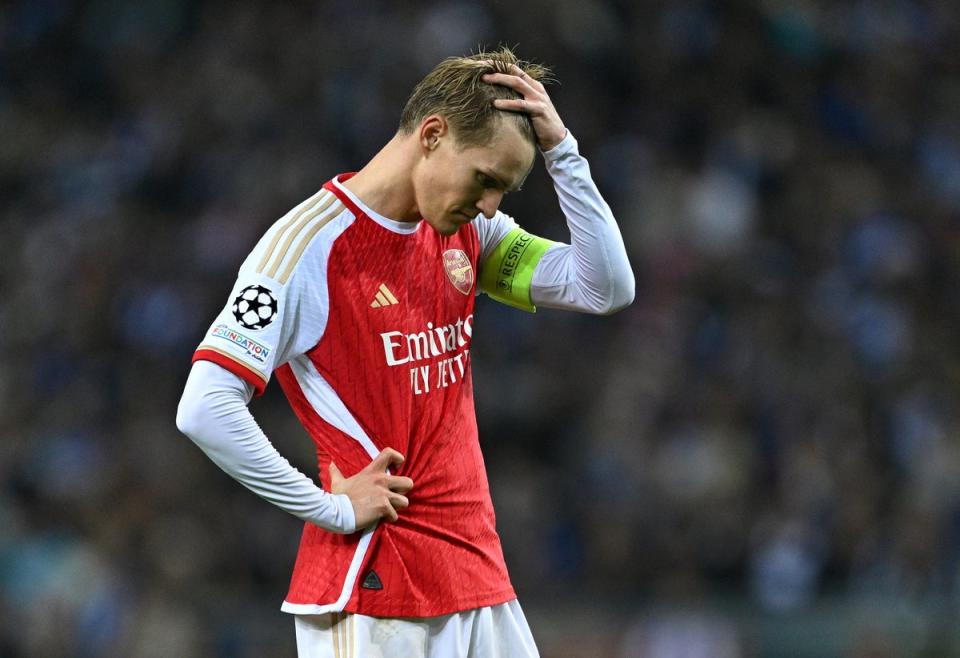 Arsenal conceded in the dying seconds of a low-quality match (Getty Images)
