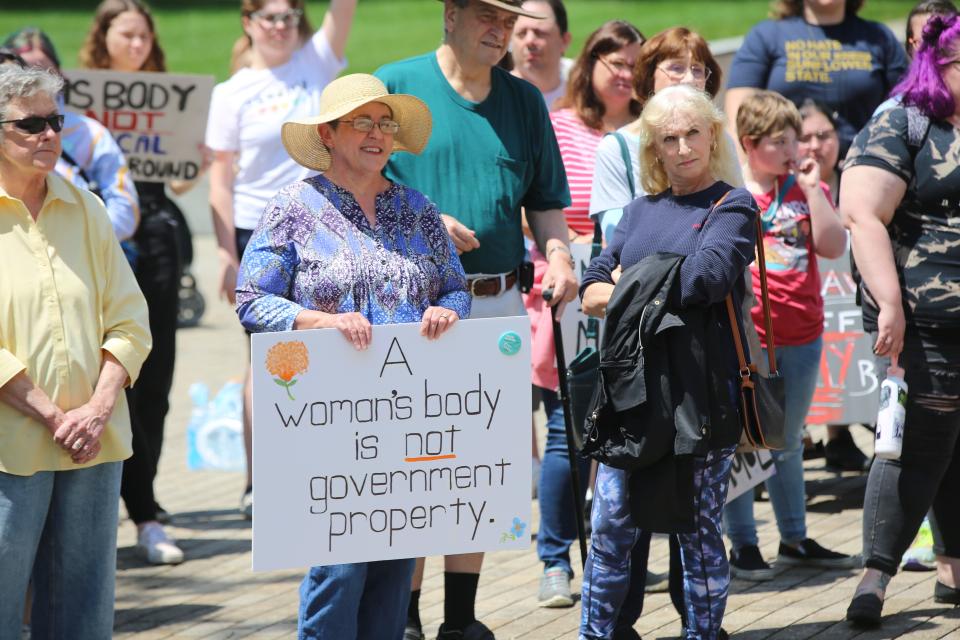 Supporters of abortion rights attended a May 15 rally at the Kansas Statehouse.