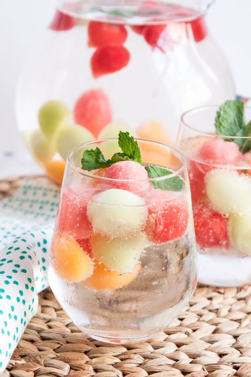 Melon ball ice cubes