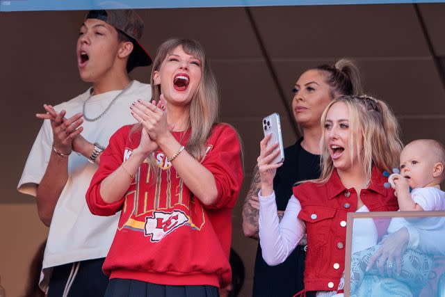<p>William Purnell/Icon Sportswire via Getty I</p> Taylor Swift at Oct. 22 Chiefs game