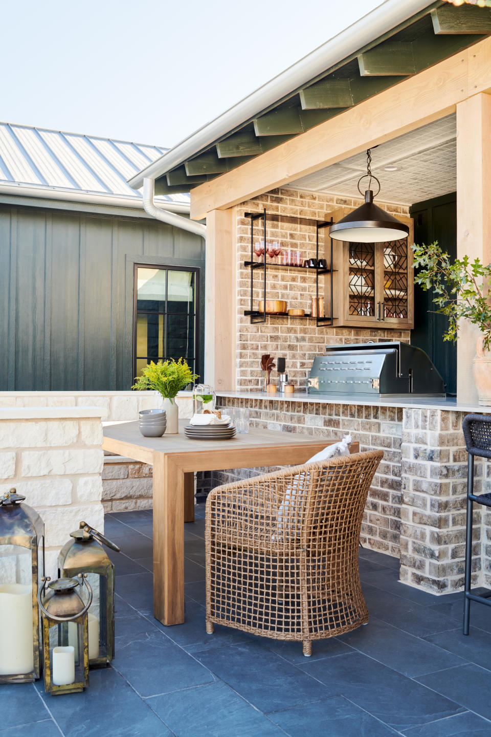 A small outdoor dining room