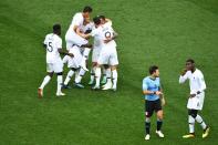 <p>Vous souvenez-vous du dernier France-Uruguay ? On parie que oui ! Et pour cause, il s’agit du quart de finale de la dernière Coupe du Monde. Les Bleus s’étaient imposés 2-0, grâce à des buts de Varane et de Griezmann. (crédit AFP) </p>