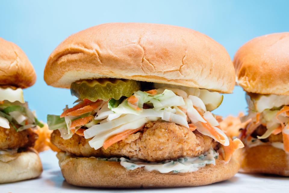 Crispy Chicken Sandwich with Buttermilk Slaw and Herbed Mayo