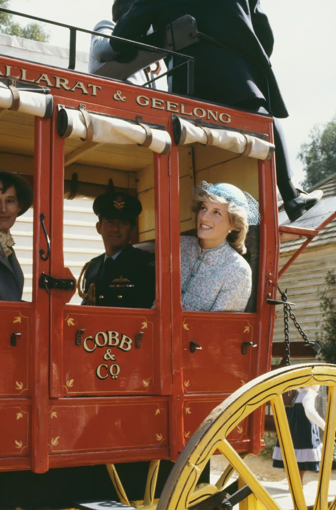 <p>Diana peeks her head out of the Ballarat and Geelong coach.<br></p>